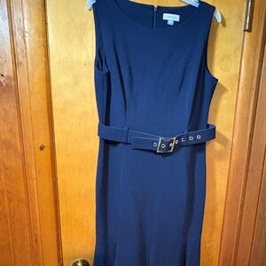 Calvin Klein Midnight Blue Midi Dress with Belt